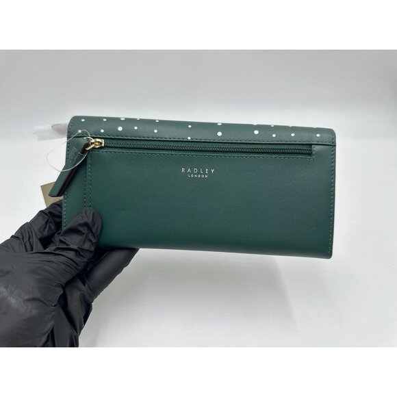 NWT Radley London HOLE LOTTA FUN Large Flap Wallet Dark GREEN Penguins MSRP 148 - Picture 13 of 16